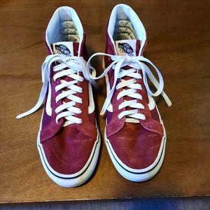 Vans Sk8-Hi Maroon Suede Shoe